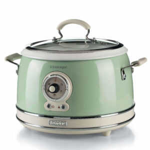 Ariete 2904 Rice Cooker – Cuociriso Elettrico con bowl in ceramica – Sushi fatto in casa – Multicooker – Linea Vintage – 3,5 L – 650 W – Verde
