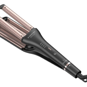 GA.MA X-Waves Keration, ideale per creare Beach Waves, Massima Protezione Cheratina Capelli, Tecnologia Micro Glitt, Anti Crespo, Per Capelli Forti e Luminosi, Temperatura Regolabile, Riscaldamento Istantaneo, Display LED, Cavo Lungo 3 metri
