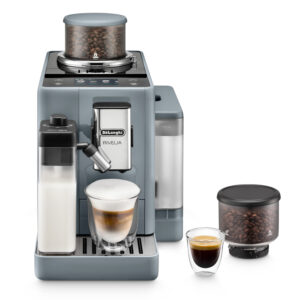 De’Longhi Rivelia – Macchina Automatica per Caffè in Chicchi, 16 Bevande one touch, Display touch, Grigio (EXAM440.55.G)