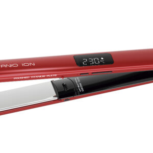 GA.MA Piastra Red Digital Titanio 4D: trafile in titanio, tecnologia agli ioni e ozono, anti crespo, capelli protetti, lisci a lungo, temperatura regolabile da 160 a 230°C, auto spegnimento