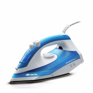 Ariete 6234 Steam Iron – Ferro da stiro con piastra in teflon – Colpo vapore 140 gr/min – Serbatoio 250 ml – 2000 W – Bianco e Azzurro