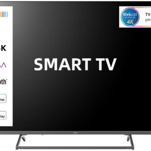 SABA SA50KM10VDA SMART TV 50″ ULTRA HD 4K, Sistema operativo VIDAA, Triplo tuner DVBT2/C/S2 HEVC MAIN10, Certificato TivuSAT, Piedistallo centrale, Dolby Audio