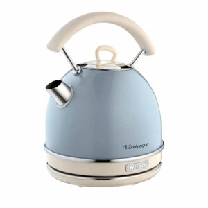 Ariete 2877 Bollitore elettrico 1,7 Litri di Design – Infusi, tè e tisane – Autospegnimento – 2000 Watt – Acciaio Inox – Linea Vintage – Celeste