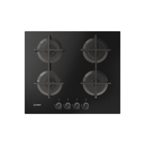 Indesit ING 61T/BK 1 piano gas vetro nero 60cm 4 fuochi griglie in ghisa lavabili in lavastoviglie