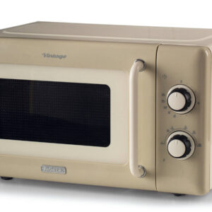 Ariete Linea Vintage 3960 Forno a microonde Vintage, 800W, Capacità 20L, 3 funzioni, 6 livelli di cottura, Timer, Beige