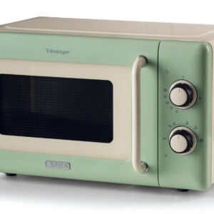 Ariete Linea Vintage 3960 Forno a microonde Vintage, 800W, Capacità 20L, 3 funzioni, 6 livelli di cottura, Timer, Verde
