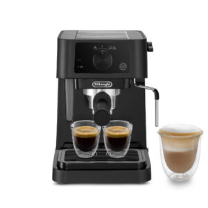 De’Longhi STILOSA – Macchina da Caffè Manuale Espresso e Cappuccino, Polvere e Cialde ESE, 1L, 1100W, Nero (EC235.BK)