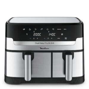 Moulinex Dual Easy Fry & Grill, Capacità 8,3 L, Doppio Cestello, Friggitrice ad Aria e Griglia, 8 Programmi Preimpostati, Componenti Lavabili In Lavastoviglie, Infinite Ricette, App Dedicata, EZ905D