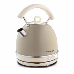 Ariete 2877 Bollitore elettrico 1,7 Litri di Design – Infusi, tè e tisane – Autospegnimento – 2000 Watt – Acciaio Inox – Linea Vintage – Beige