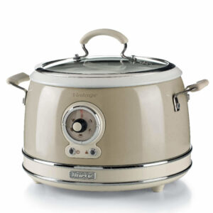 Ariete 2904 Rice Cooker – Cuociriso Elettrico con bowl in ceramica – Sushi fatto in casa – Multicooker – Linea Vintage – 3,5 L – 650 W – Beige