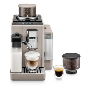 De’Longhi Rivelia – Macchina Automatica per Caffè in Chicchi, 16 bevande one-touch, Display touch Beige (EXAM440.55.BG)