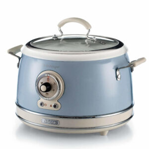 Ariete 2904 Rice Cooker – Cuociriso Elettrico con bowl in ceramica – Sushi fatto in casa – Multicooker – Linea Vintage – 3,5 L – 650 W – Celeste