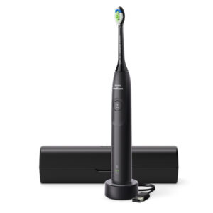 Philips Sonicare serie 5300 Sonicare Spazzolino elettrico sonico con base di ricarica, 2 livelli intensità, sensore di pressione colore nero HX7101/02