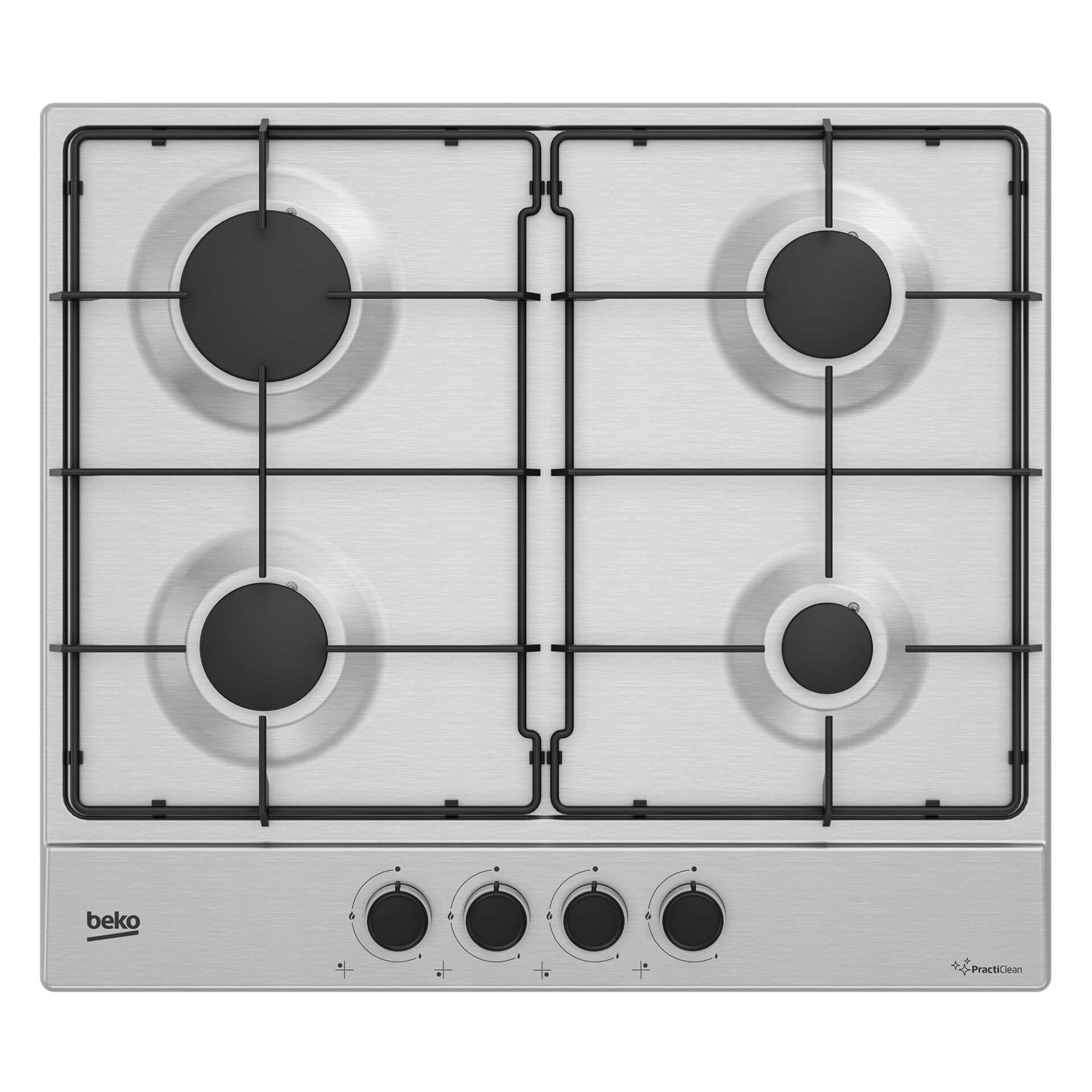 Beko HIAG64223SXE: Piano a Gas con PractiClean, 4 Bruciatori, 60 cm