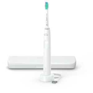Philips Sonicare serie 3100 Sonicare Spazzolino Elettrico Sonico Bianco, con custodia da viaggio HX3673/13