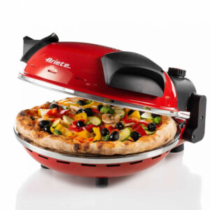Ariete 909 Forno Pizza – Pizza in 4 minuti – Piastra in pietra refrattaria con trattamento antiaderente – Temperatura max 400° – 1200 Watt – Timer 30’