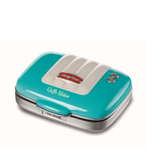 Ariete 1973 Waffle Maker Party Time – Piastra Elettrica per Waffle – Piastre Antiaderenti – 700 Watt – Celeste