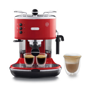 De’Longhi ICONA – Macchina da Caffè Manuale Espresso e Cappuccino, Polvere e Cialde ESE, 1.4L, 1100W, Rosso (ECO311.R)