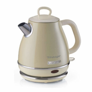Ariete 2868 Bollitore Elettrico Vintage 1 Litro – Infusi, Tè e Tisane – Autospegnimento – Acciaio Inox – 1 Litro – 1600 Watt – Beige