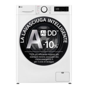 LG AI DD D4R3009NSWB Lavasciuga 9 / 6kg Serie R3, 1400 giri, Classe D