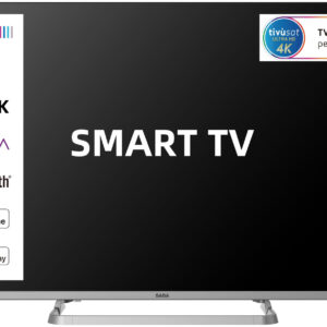 SABA SA43KM10VDA SMART TV 43″ ULTRA HD 4K, Sistema operativo VIDAA, Triplo tuner DVBT2/C/S2 HEVC MAIN10, Certificato TivuSAT, Piedistallo centrale, Dolby Audio
