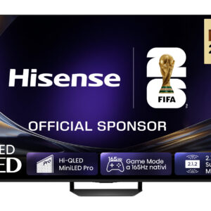 Hisense Smart TV MiniLED 165Hz 55″ 4K 55U7S PRO, Schermo Anti-Riflesso, Dolby Atmos 2.1.2 By Devialet, VIDAA OS, Dolby Vision IQ, Native 165Hz Game Mode, 4 HDMI 2.1, Wifi, BT, AirPlay2, lativù 4K