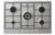 Candy Idea CHW74WX Acciaio inox Da incasso 75 cm Gas 5 Fornello(i)