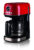 Ariete 1396 Macchina da caffè con filtro Moderna, Caffè americano, Capacità fino a 15 tazze, Base riscaldante, Display LCD, Filtri estraibili e lavabili, Rosso