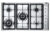 De’Longhi PLI 59D GHD piano cottura Acciaio inox Da incasso 86 cm Gas 5 Fornello(i)