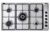 De’Longhi YAL 59 DD piano cottura Acciaio inox Da incasso 86 cm Gas 5 Fornello(i)
