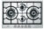 De’Longhi NSL 475 X piano cottura Acciaio inox Da incasso 75 cm Gas 4 Fornello(i)