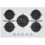 CANDY Moderna CVG74WTW, 5 fuochi, dimensioni: L 745 mm, P 510 mm, piano in Vetro bianco