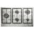 Indesit IN 9522 IX 1 piano gas inox 90cm 5 fuochi bruciatore doppia corona griglie in ghisa lavabili in lavastoviglie